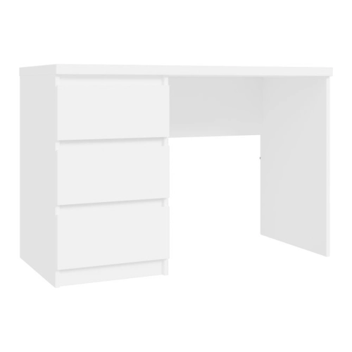 Białe biurko 110x50 cm z 3 szufladami